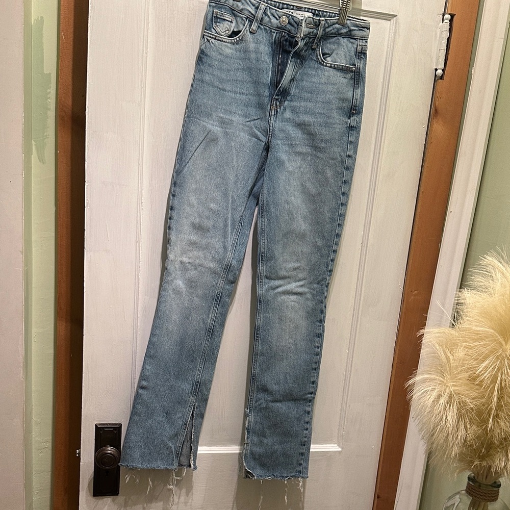 Zara Light Blue Straight Leg Jeans